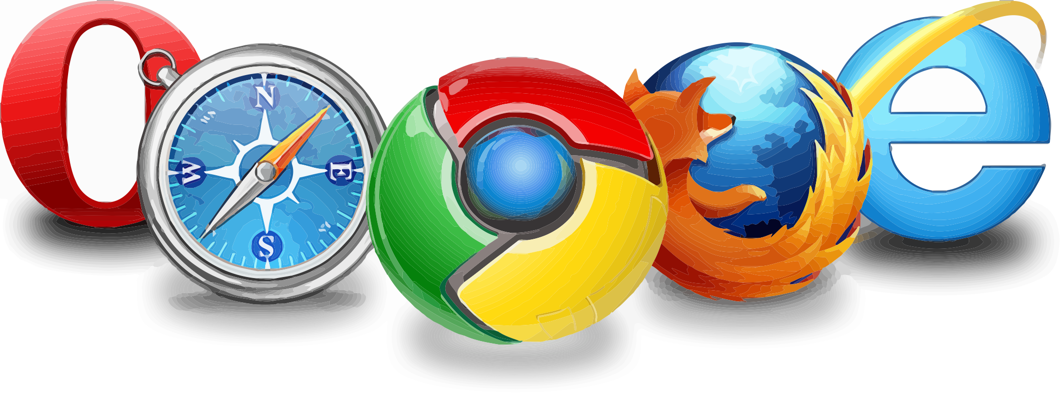 Internet Explorer, Opera, Google Chrome, Firefox and Safari.