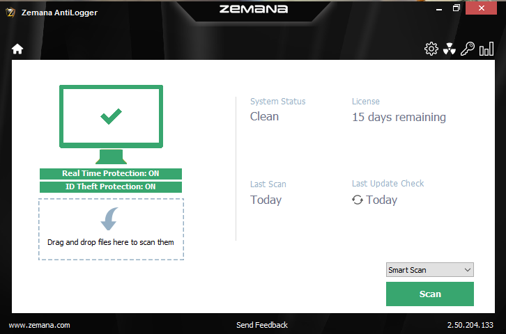 Zemana antilogger screenshot.